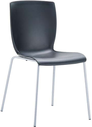 CLP Stapelstuhl Mio I Gartenstuhl Aus Wetterfestem Kunststoff Und Aluminium, Farbe:schwarz