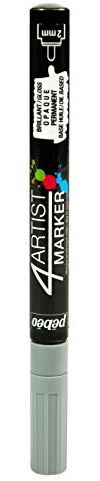 PEBEO 4Markers - Oil-based Paint Marker - Fine Tip - Gloss Finish - Opaque Color with an excellent Lightfastness - Ideal for all Technics - 2 Millimeters - Grey