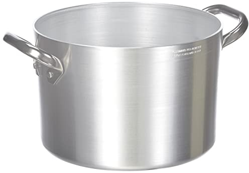 Pentole Agnelli ALMA104B24 Casseruola Altissima in Alluminio con 2 Maniglie in Acciaio, Alluminio Professionale 3mm, 24 cm