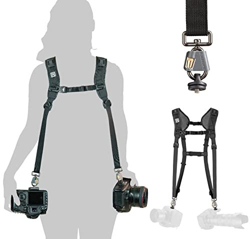 BLACKRAPID Double Breathe-Black, Comfortable & Adjustable Sling Camera Harness Strap Abdominal Support, One Size