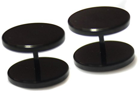 14mm Pair BLACK Faker Stretcher Cheater round Surgical Stainless Steel Mens Womens Unisex Upper Ear Earrings Studs Plug