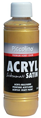 Acrylfarbe Gold 250ml zum Malen - seidenmatt - Piccolino Acrylmalfarbe für Hobby & Künstlerbedarf