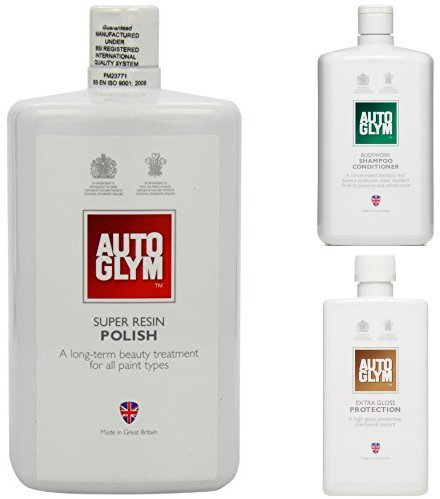 Autoglym Super Resin Polish, Bodywork Shampoo Conditioner and Extra Gloss Protection bundle