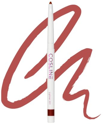COSLINE Lipliner Terra 201, Lippenkonturenstift in Rotnraun, Cremig, Langanhaltend, Kein Anspitzen, Vegan