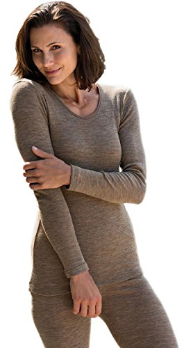 Engel Damen Unterhemd langarm, , 3 Farben, Gr. 34-48 (38/40, Walnuss)