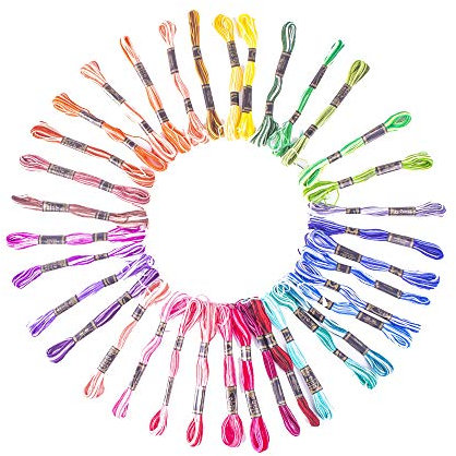 Trimits Stickgarn: 36 Strangpackung: Regenbogenfarben, 8m, FLOSS3