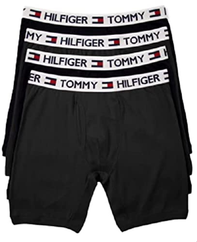 Tommy Hilfiger Men's 4 Pocket Boxer Brief, Black, X-Large