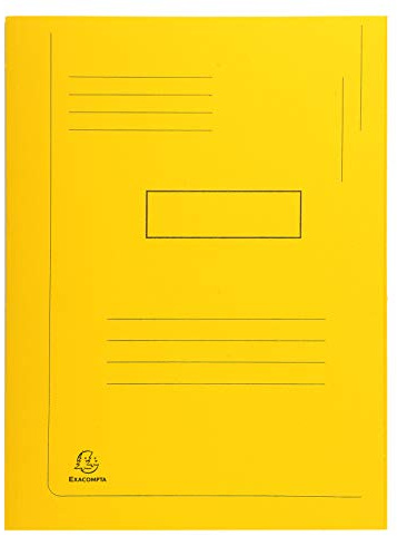 Exacompta - Réf. 445009E - Carton de 50 chemises imprimées avec 2 rabats Forever® 290 g/m² - chemises 100% recyclées et certifiées Ange Bleu - dimensions 24 x 32 cm pour format A4 - couleur jaune