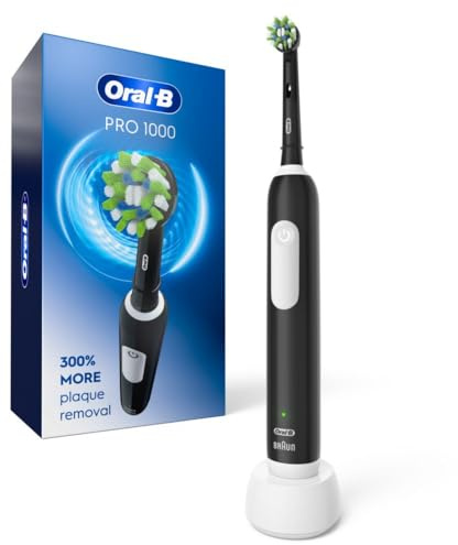 Electric Power Rechargeable Battery Toothbrush with Automatic Timer and Brush Head, Black