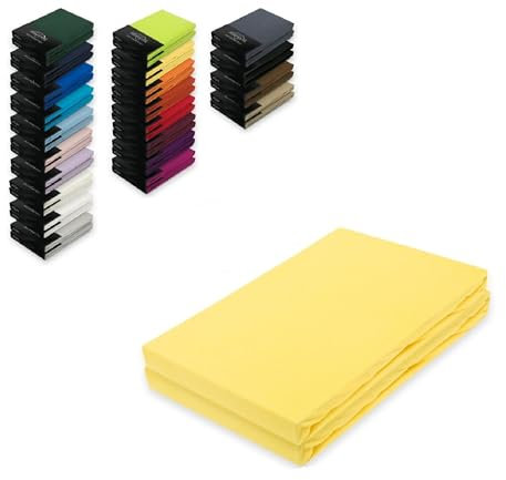 EXKLUSIV HEIMTEXTIL Jersey Spannbettlaken Doppelpack 90-100 x 200 cm Gelb