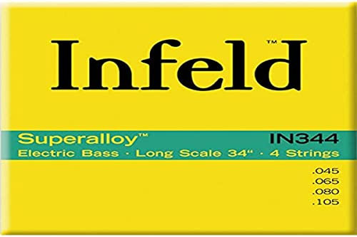 Thomastik 682854 Infeld Saiten für E-Bass Superalloy Round Wound Long Scale, Satz IN 344 4-string long Scale 34 Zoll