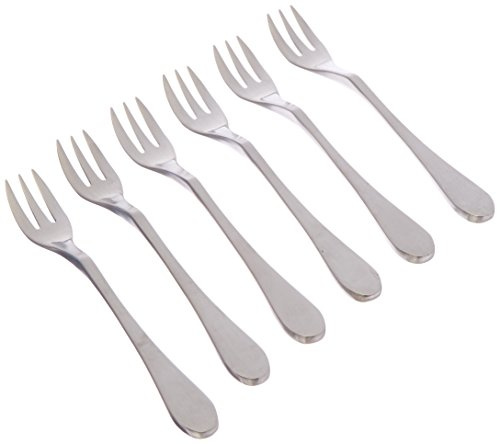 Knork 18/0 Stainless Steel Cocktail Fork (Set of 6), Matte Silver