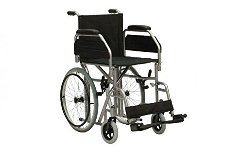 TERMIGEA Carrozzina Pieghevole per Disabili o Anziani, Sedia a Rotelle Leggera ideale per Passaggi Stretti, con ferma Polpacci e Pedane Regolabili