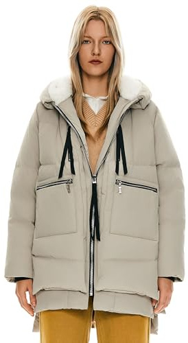 Orolay Women's Thickened Down Jacket Beige Small