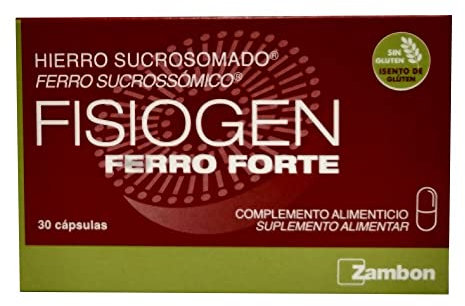 Zambon FISIOGEN Ferro Hierro Forte 30 Cápsulas, Sin sabor