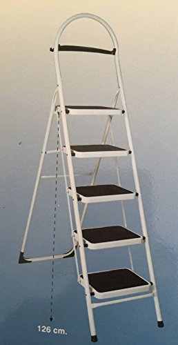 Scala in ferro 5 Gradini con pianta larga MADE IN ITALY