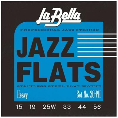 La Bella Strings »JAZZ FLATS - 20-PH - FLATWOUND - ELECTRIC GUITAR« Saiten für E-Gitarre - Stainless Steel - Heavy: 015-056