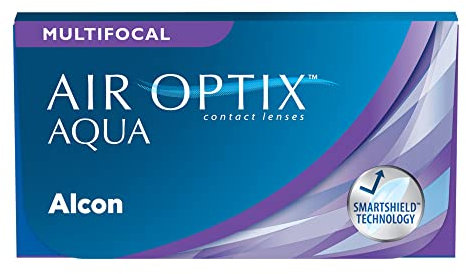 Air Optix Aqua Multifocal Monatslinsen weich, 6 Stück, BC 8.6 mm, DIA 14.2 mm, ADD MED, -0,25 Dioptrien
