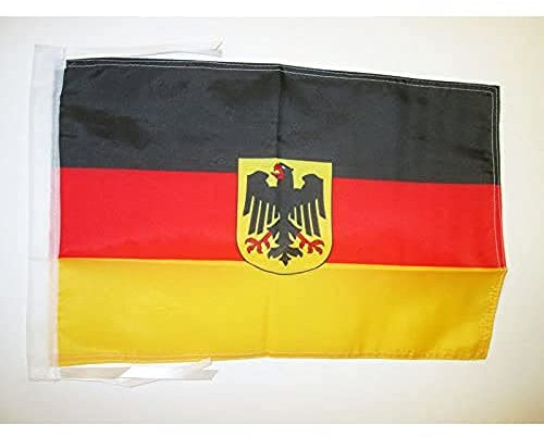 AZ FLAG - Drapeau Allemagne avec Aigle - 45x30 cm - Pavillon Allemand 100% Polyester Avec Deux Cordelettes - 20g