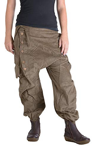 Vishes - Alternative Bekleidung - Haremshose aus Cord Khaki 42