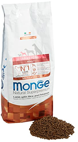 Monge Natural Superpremium Monoprotein* Adult Lamb with Rice And Potatoes, Cibo Secco per Cani (a Base di Agnello, Riso e Patate, Senza coloranti aggiunti, 7,5 kg)