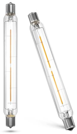 Bonlux 2.5W S15s LED Light Bulbs 221mm Warm White 2800K 30W S15s Fitting Lamp Replacement T25 Tubular Clear Filament Lightbulb LED S15 Strip Tube Light Bulb 221mm (Non-dimmable, 2-Pack)
