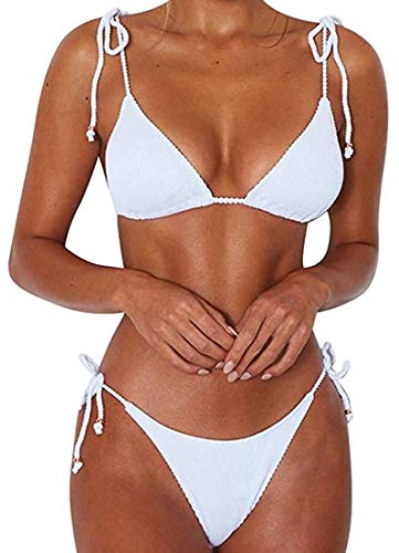 CheChury Mujer Bikini de Lazo Lateral Push Up Traje de Baño de Dos Piezas Triángulo de la Parte Inferior Descarada Sexy Bikinis Brasileño