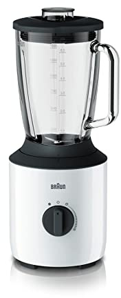 Braun PowerBlend 3 JB 3150 WH Standmixer - 1,5 l Glas-Mixaufsatz, Küchenhelfer zum Zerkleinern, Pürieren & Mixen, 800 Watt, Weiß