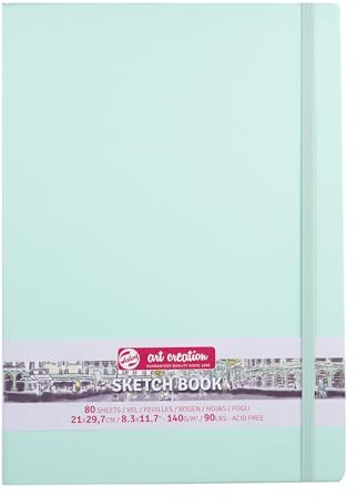 Talens Art Creation Papier - Fresh Mint Skizzenbuch - 21 x 29,7 cm - 140 g - 80 Blatt - Gebunden - Säurefrei - Ideal zum Zeichnen und Schreiben