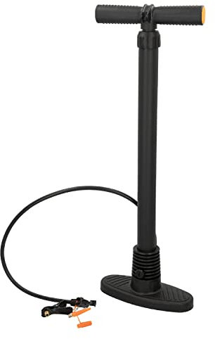 TIENDA EURASIA® Bomba de Pie para Hinchar Bicicletas, Balones, Bomba de Pie Portatil, Incluye Distintas Boquillas, Inflador de Mano (Negro)
