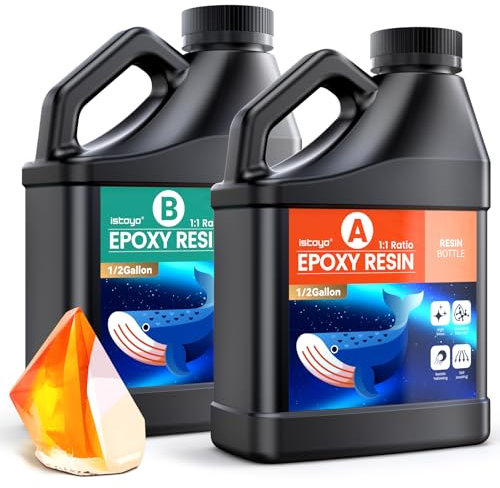 ISTOYO 1 Gallon/3,78L Epoxy Resin, Crystal Clear No Bubbles, Fast Curing Epoxy Resin Kit for Table Tops, Coating, Casting, Jewelry Making, Cast Coating Wood, DIY Art Crafts
