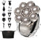 Rasoir Electriques Hommes, 6 in 1 Rasoirs à Têtes Rotatives 8D IPX6 Étanche Rechargeable USB Sans Fil Tondeuse Cheveux Crane Chauve Sec et Humide Portables