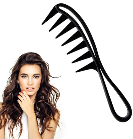 Pettine Vintage per Capelli Ricci Comb,Pettine a Denti Larghi,Pettine per Capelli,Pettini Styling Con Denti Larghi,per Tutti i Tipi di Diversi Capelli