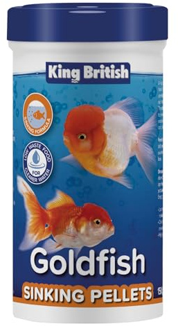 King British – Goldfish Sinking Pellets 150g – Multi-Vitamin Complete Food – For Coldwater Fish – Natural Ingredients – Clear Water Formula – Helps Avoid Risk of Swim Bladder Disorders