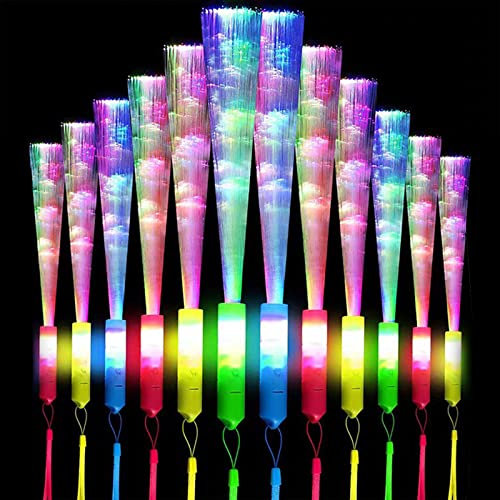 Vaileal 12 ljusstavar: LED-ljusstavar i glasfiber för fest, bröllop, barn, jul, fest, konsert