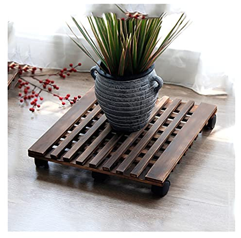 Carrello portavasi da giardino-40x40cm-45x45cm, Carrello portavasi da giardino - Carrello mobile su ruote, Carrello portafiori per uso interno, Portavaso mobile quadrato (dimensioni: 40cm/15.7in) (4