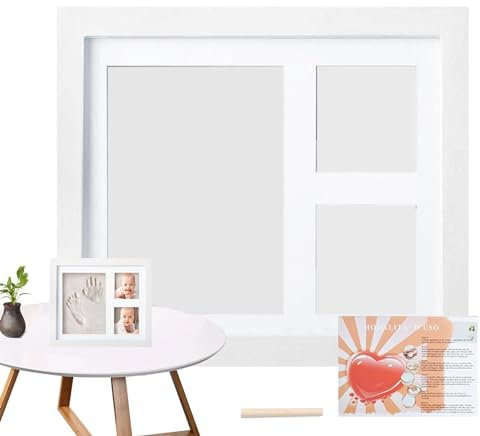 Baby-Fußabdruck-Rahmen, Baby-Fußabdruck-Set - Babys Handabdruck Hundepfotenabdruck Andenken - Elegante Erinnerungsdekoration für Kinder, Baby-Andenkenrahmen, für Familien, ein Schatz für Verliebte