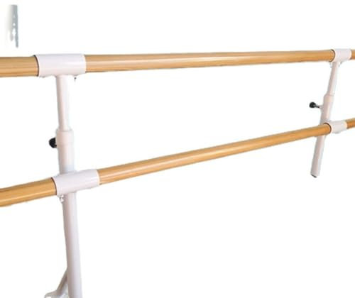 DLAZUM Treppenhandlauf, tragbare freistehende Doppel-Ballettstange, höhenverstellbares Heim-Fitnessgerät aus Holz zum Tanzen für Kinder und Erwachsene
