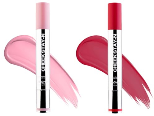 Sacheu Cheek STAY-N Liquid Blush for Cheeks — High Pigment, Buildable, Lightweight Cream Blush for Dewy & Radiant Flushed Cheeks — Long-lasting & Cruelty Free, Flirt Mode Duo