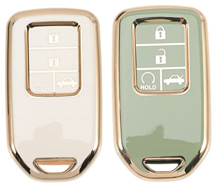 MUCKLILY Funda para Llaves De Coche Cubierta Completa De TPU Flexible Impermeable Protector para Llave Remota Compatible con Honda CRV Civic Urv 2 Piezas