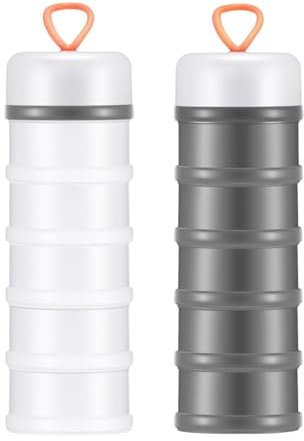 Milageto 2 Contenedores de Proteínas para Almacenar Alimentos, Prácticos Dispensadores de Proteínas, 5 Unidades Apilables, Contenedor de Almacenamiento de Proteína para Hacer Ejercicio