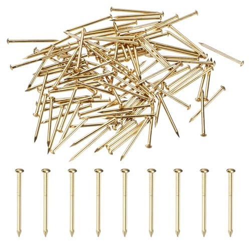 M METERXITY 100 Unidades Clavos Pequeños Y Delgados De 1.5mm X 25mm | De Latón De Precisión Con Cabeza Redonda, Para Madera/Manualidades/Decoración Del Hogar/Colgar Cuadros