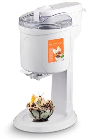 Elektrisk Glassmaskin, Automatisk Glassstillverkare Fryst Yoghurtmaskin, 1L Kapacitet, för Hemsorbet, Gelato, Lätt Att Rengöra (EU)