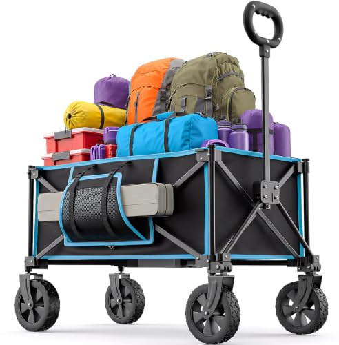 Morpilot Carro Plegable, Vagoneta de Camping Plegable con Capacidad de 100 kg, 220LBS — Ideal para Compras, Deportes, Pesca, Playas y Jardines