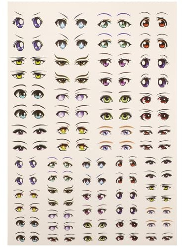 WESIEVYA Adesivi Occhi Animati in Carta Premium Sticker Autoadesivi Resistenti per Decorazioni Fai da Te Bambole Anime e Pupazzi