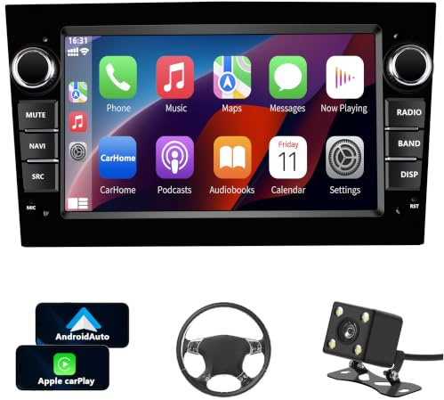 LSLYA 2 DIN bilradio för Opel Astra h/Zafira b/Vivaro/Meriva/Vectra/Combo/Antara/Vectra/Signum med Android Auto CarPlay Wireless 7-tums pekskärm GPS 2 DIN kamera SWC Bluetooth Canbus FM RDS