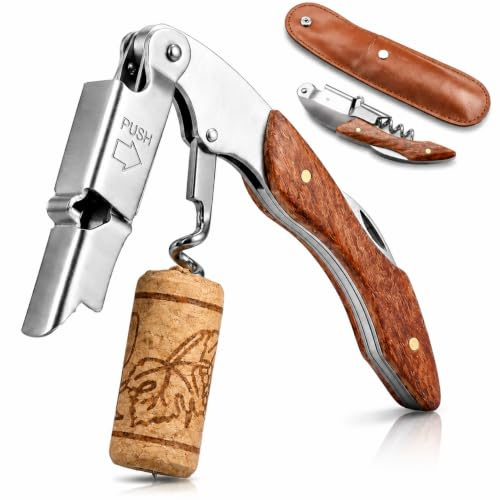 All-In-1 Sacacorchos Profesional, Abridor De Vino Profesional De Acero Inoxidable Para Amantes Del Vino Y Gastronomía, Sacacorchos De Vino Versátil Como Utensilio De Camarero Y Cuchillo De Camarero Pr