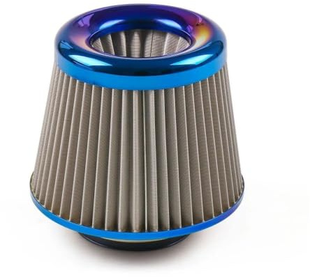 Filtro De Aire Universal Acero Inoxidable Azul Quemado 3 ''/76mm Entrada Energía Limpiador Frío Alto Flujo Tubería Inducción