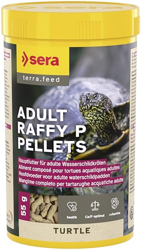 sera Turtle Adult Raffy P Pellets 250ml (55g) | Aliment Principal pour Tortues Aquatiques Carnivores Adultes | Nourriture Tortue d'eau | Pellets Riches en protéines | Reptiles et Amphibiens