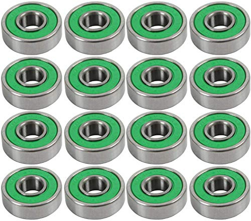 Amphetamine Inline Skate Speed Bearings Set of 16 Pre-Lubricated ABEC 7 Rated Double Shielded Servicable Bearing Pack for 8 Wheels